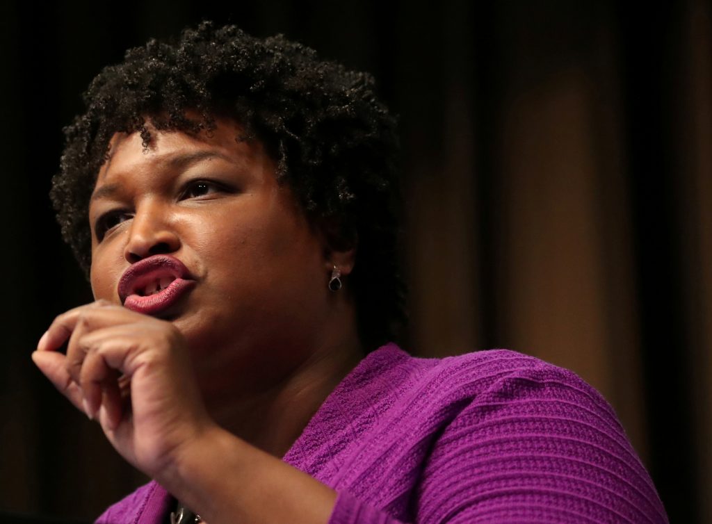 FILE PHOTO: FILE PHOTO: Stacy Abrams (D), former gubernatorial candidate for Georgia, speaks at the 2019 National Action Network National Convention in New York