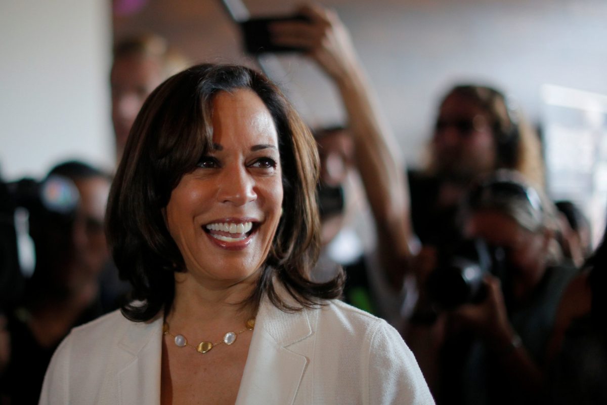 Democratic 2020 U.S. presidential candidate Harris visits the Narrow Way Cafe and Shop in Detroit