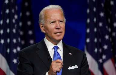 Former U.S. Vice President Joe Biden accepts the 2020 Democratic presidential nomination