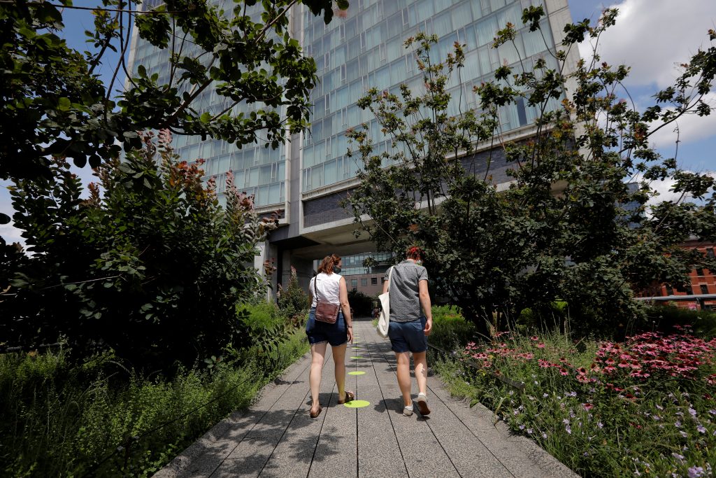 Elevated High Line Park re-opens following the outbreak of the coronavirus disease (COVID-19) in New York City