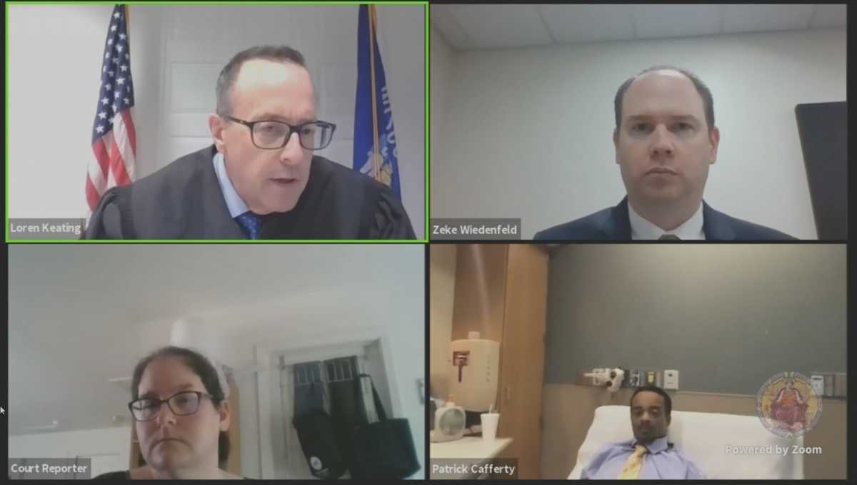 Jacob Blake appears virtually in a court proceeding