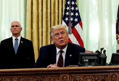 U.S. President Trump hosts Serbia’s President Vucic and Kosovo’s Prime Minister Hoti at the White House in Washington