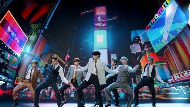 FILE PHOTO: Band BTS performs during the 2020 MTV VMAs