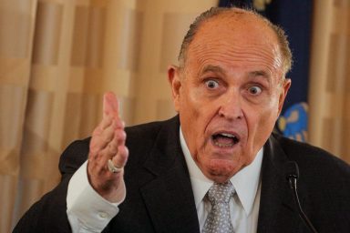 Rudy Giuliani, former New York City Mayor and personal attorney to U.S. President Donald Trump, speaks during a news conference to promote Republican Party candidates in New York