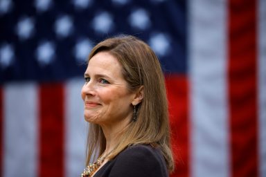 FILE PHOTO: U.S President Donald Trump holds an event to announce his nominee of U.S. Court of Appeals for the Seventh Circuit Judge Amy Coney Barrett to fill the Supreme Court seat