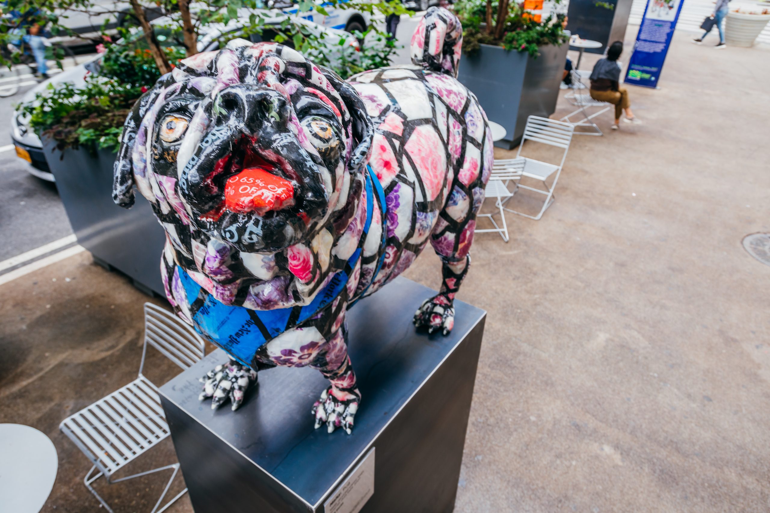 New dog-themed art installation made of recycled materials opens