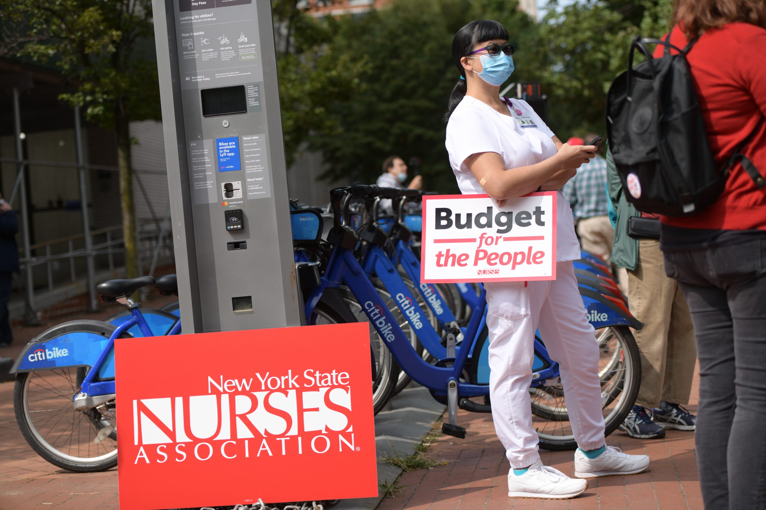 Nurses union rallies in Manhattan to seek more resources for expected COVID resurgence 2
