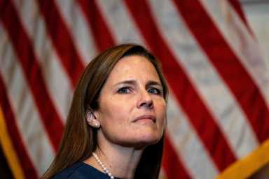 FILE PHOTO: Judge Amy Coney Barrett meets with U.S. Senator Lindsey Graham