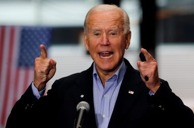 FILE PHOTO: U.S. Democratic presidential candidate and former Vice President Joe Biden campaigns on train tour in Pittsburgh