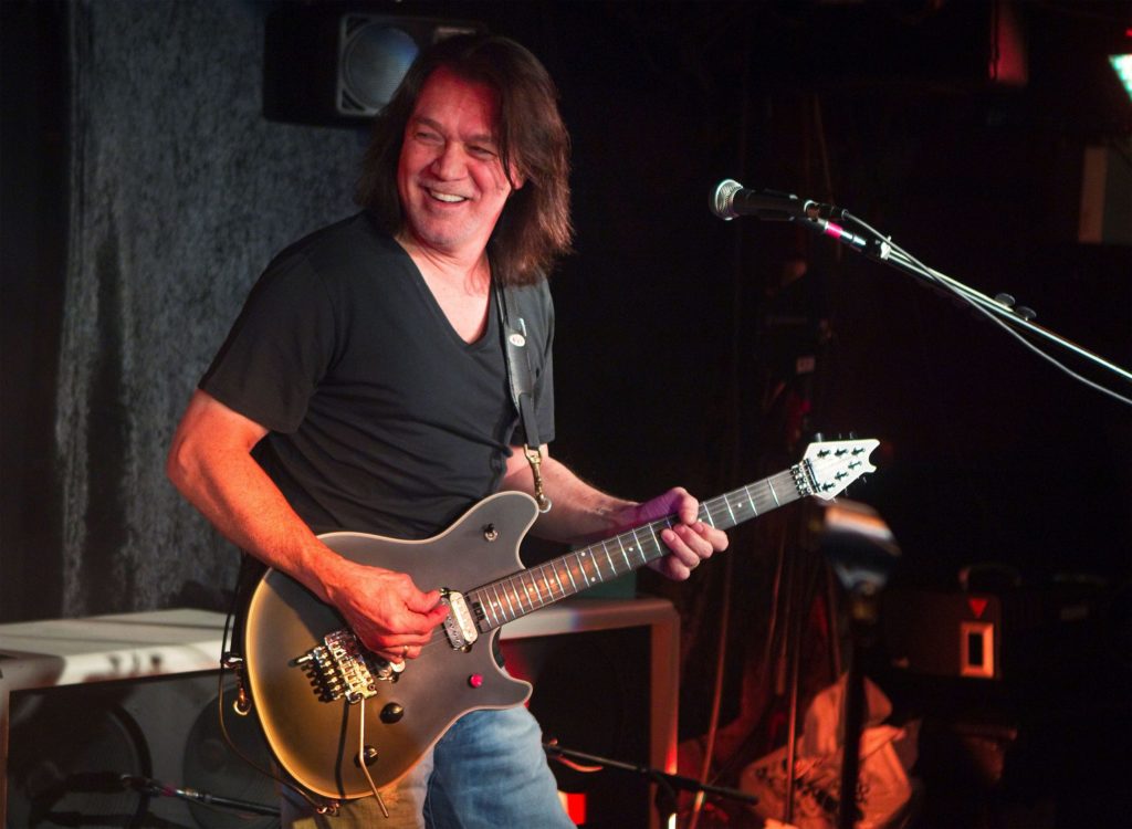 FILE PHOTO: Guitarist Eddie Van Halen performs during a private Van Halen show to announce the band’s upcoming tour at Cafe Wha? in New York