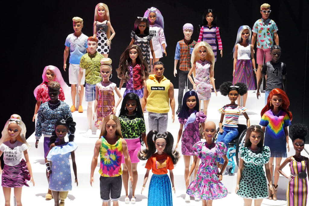 New Barbie dolls from Mattel are pictured in the Manhattan borough of New York City
