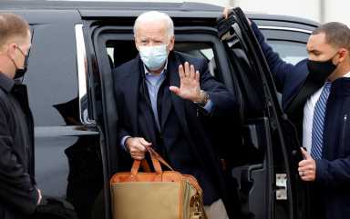 Joe Biden departs on campaign travel to Iowa, from New Castle, Delaware