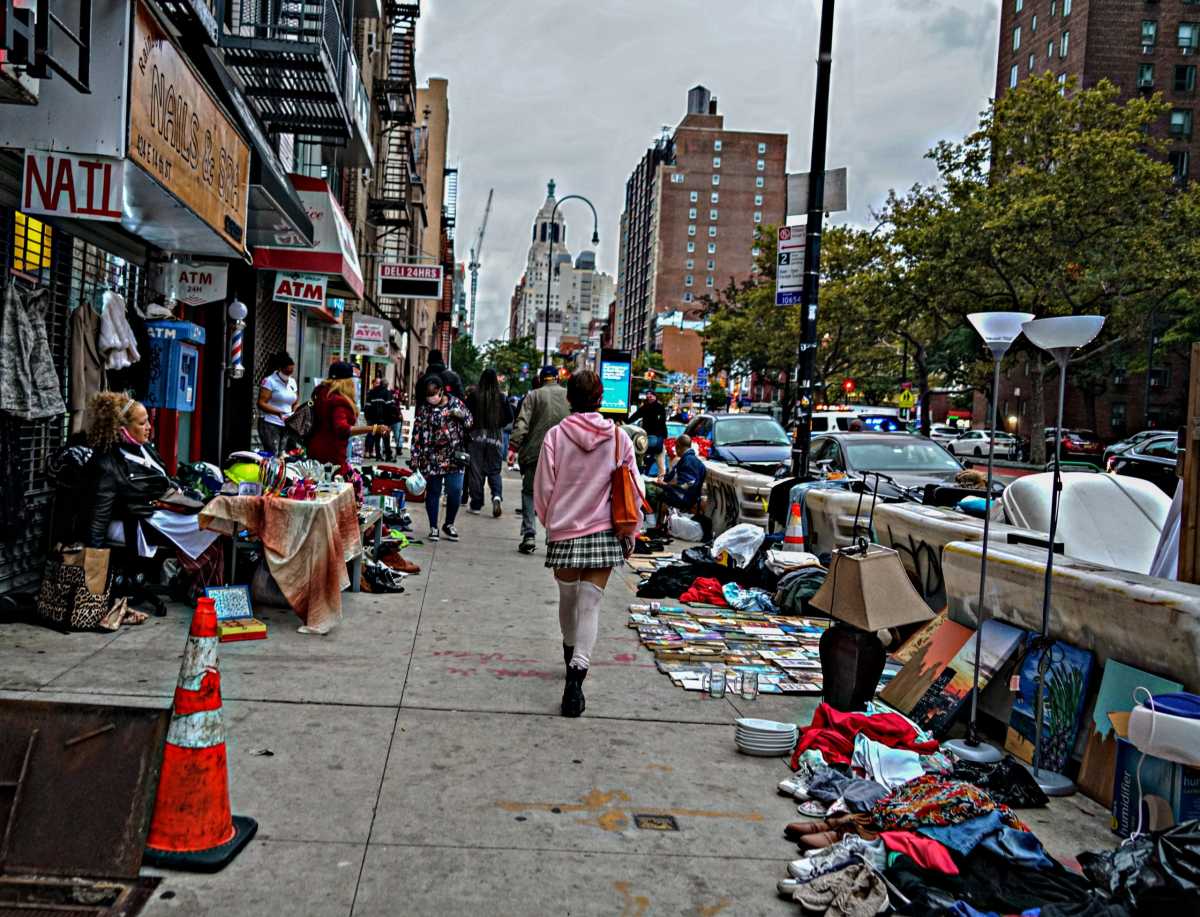 Passing through the junk market along East 14th Street and Avenue A.