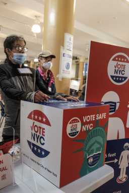 A box inside to drop off the absentee ballot.