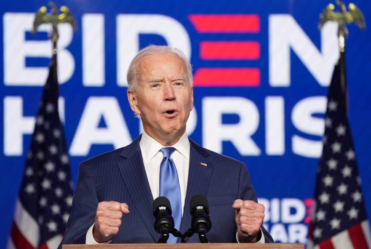 Democratic Presidential Candidate Joe Biden makes address about election results in Wilmington, Delaware