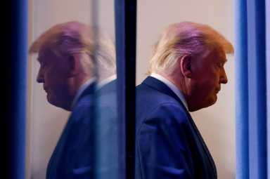 FILE PHOTO: U.S. President Trump speaks to reporters about the 2020 presidential election at the White House in Washington