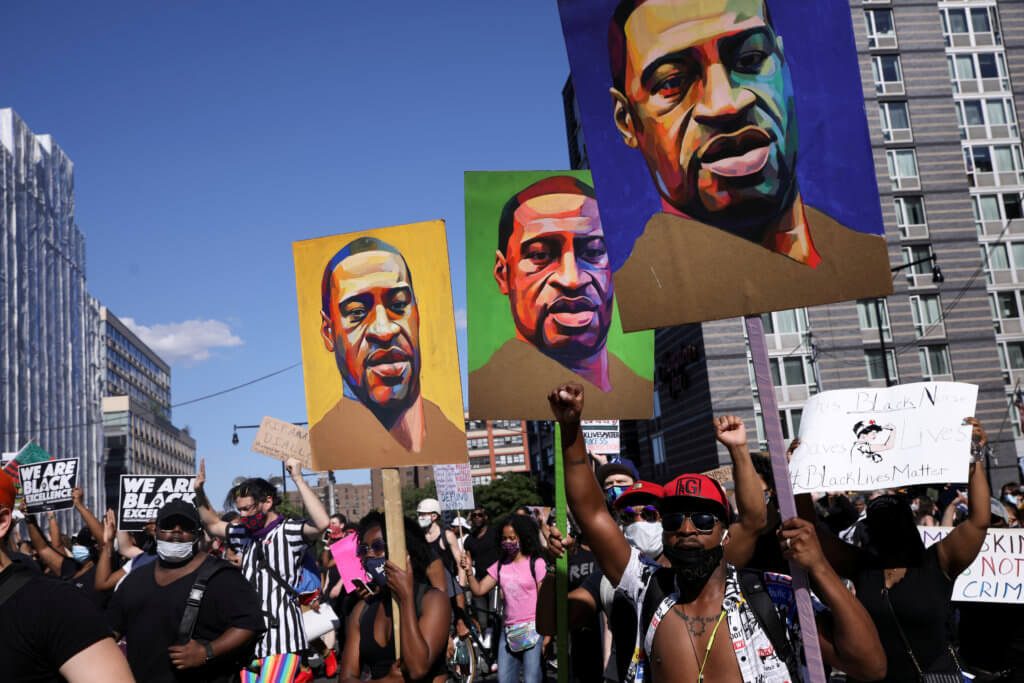 FILE PHOTO: Demonstrators protest in the aftermath of the death in Minneapolis police custody of George Floyd