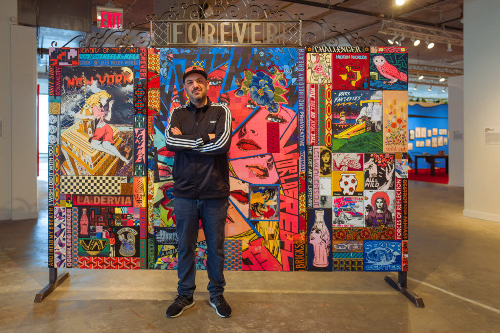 Roger_Gastman_in_front_of_art_by_FAILE_at_BEYOND_THE_STREETS_NYC_2019_Photo_by_Ian_Reid