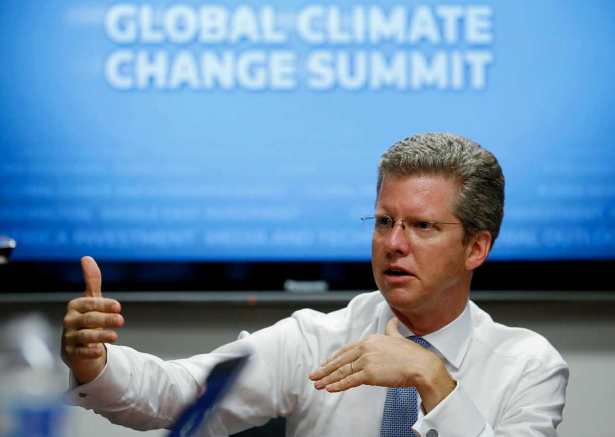 Donovan, director of the White House’s Office of Management and Budget, answers a question during the Reuters Global Climate Change Summit in Washington