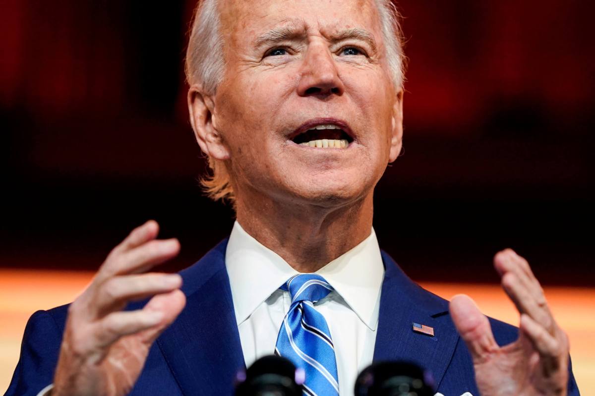 FILE PHOTO: U.S. President-elect Joe Biden delivers pre-Thanksgiving speech at transition headquarters in Wilmington, Delaware