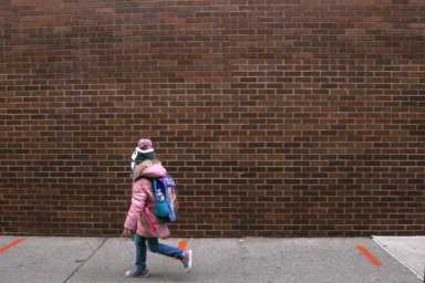 A student is seen as they return to New York City’s public schools for in-person learning, as the global outbreak of the coronavirus disease (COVID-19) continues, at P.S. 506 in Brooklyn, New York