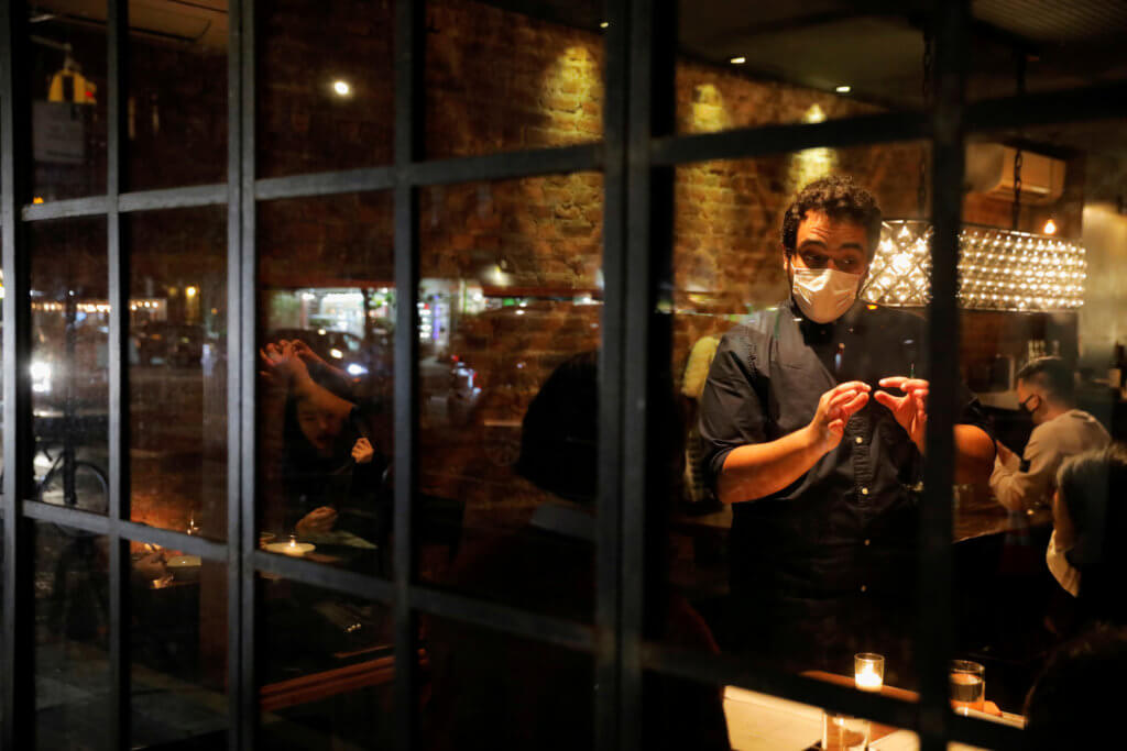 FILE PHOTO: The spread of coronavirus disease (COVID-19) in Manhattan, New York City