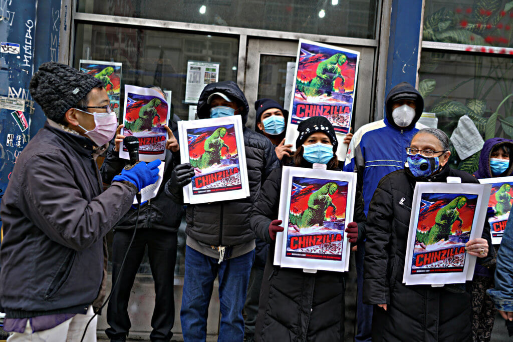 Lower East Side protesters say anti-pol poster not offensive, take aim at development issues 3