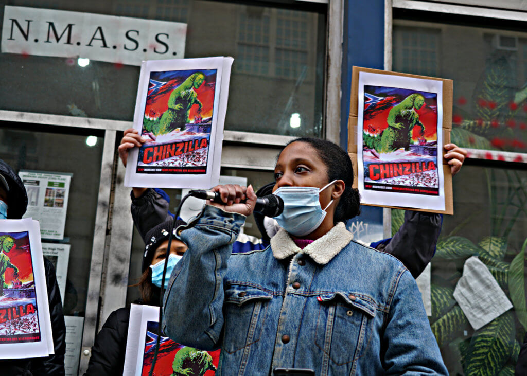 Lower East Side protesters say anti-pol poster not offensive, take aim at development issues 4