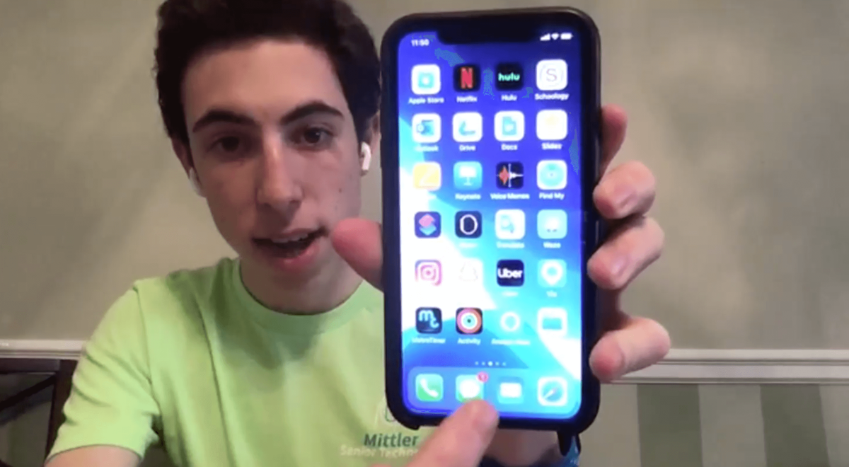 pic holding up phone