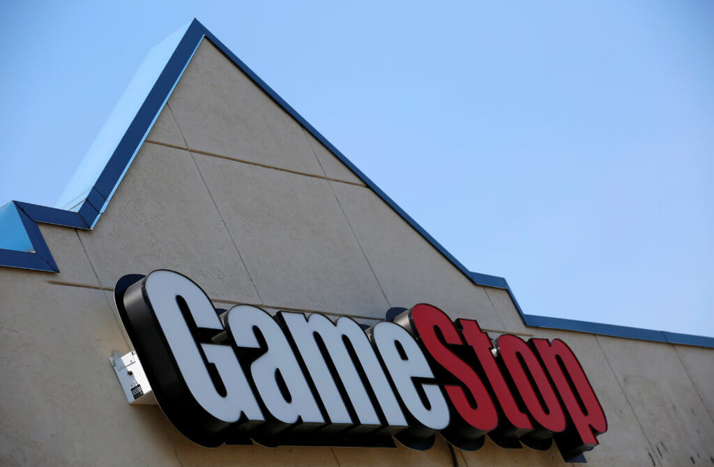 FILE PHOTO: A sign is seen outside a GameStop store in Niles