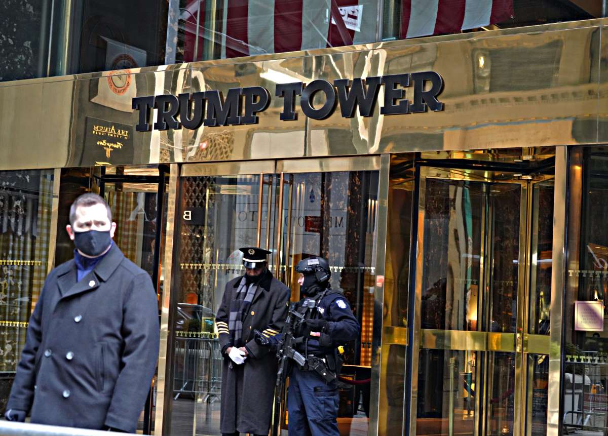 NYPD officers stationed outside Trump Tower