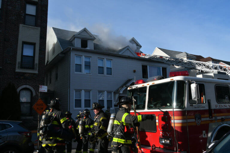 Twoalarm fire rips through Brooklyn home and injures six people