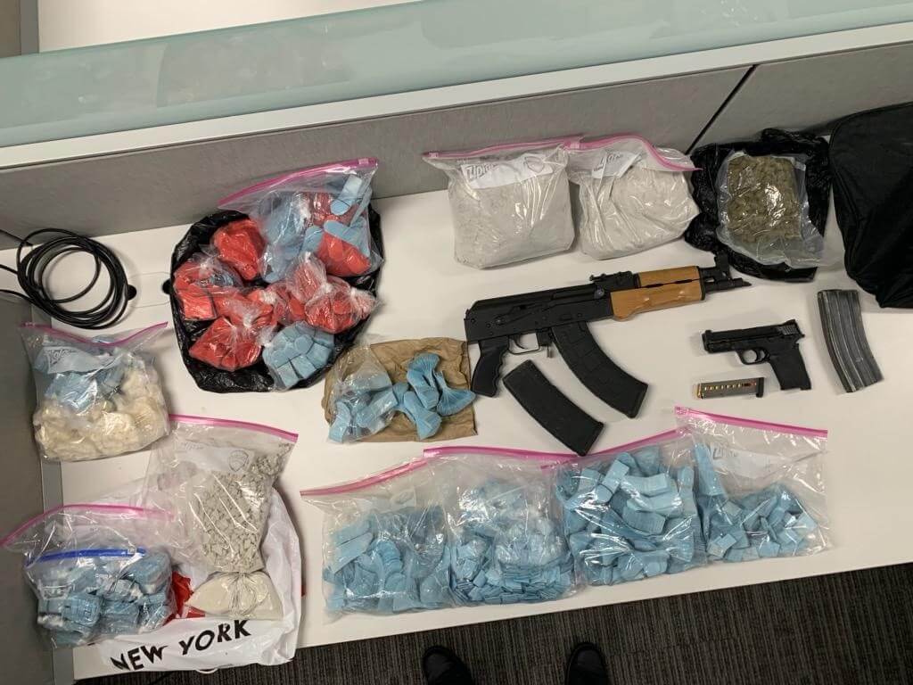 Guns and narcotics seized from vehicle 12.15.2020 b