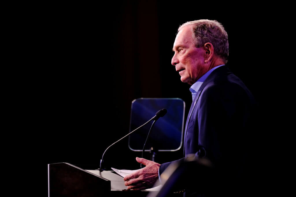 FILE PHOTO: Democratic U.S. presidential candidate Michael Bloomberg’s Super Tuesday night rally in West Palm Beach