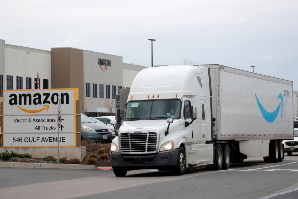 FILE PHOTO: Amazon’s JFK8 distribution center in Staten Island, New York City
