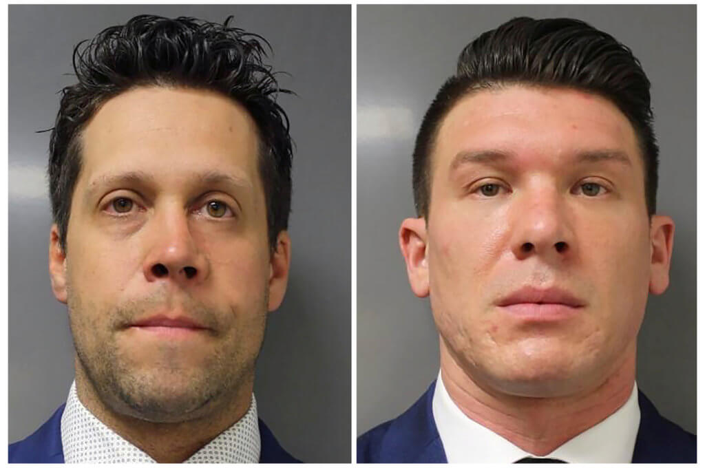FILE PHOTO: Buffalo Police officers who were arraigned on felony assault charges pose in Buffalo