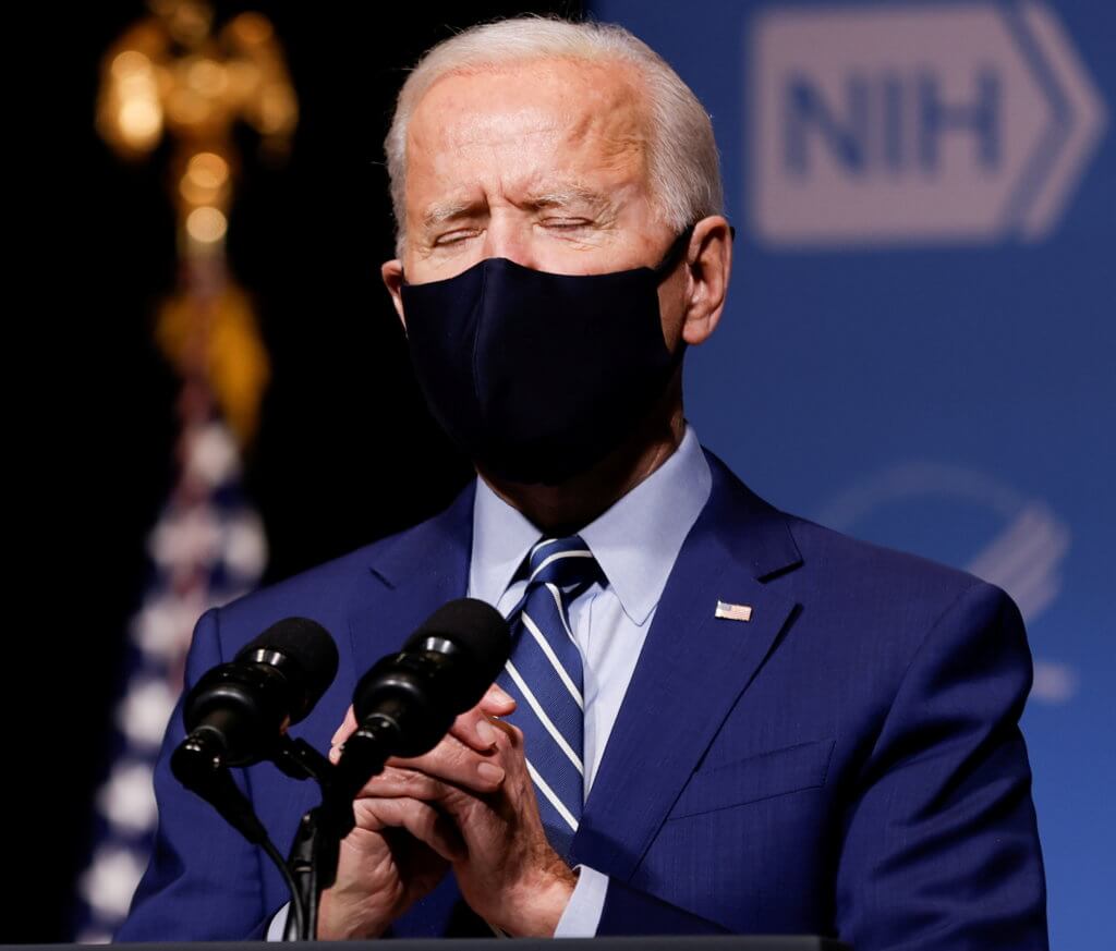 FILE PHOTO: U.S. President Joe Biden visits the National Institutes of Health (NIH) in Bethesda, Maryland