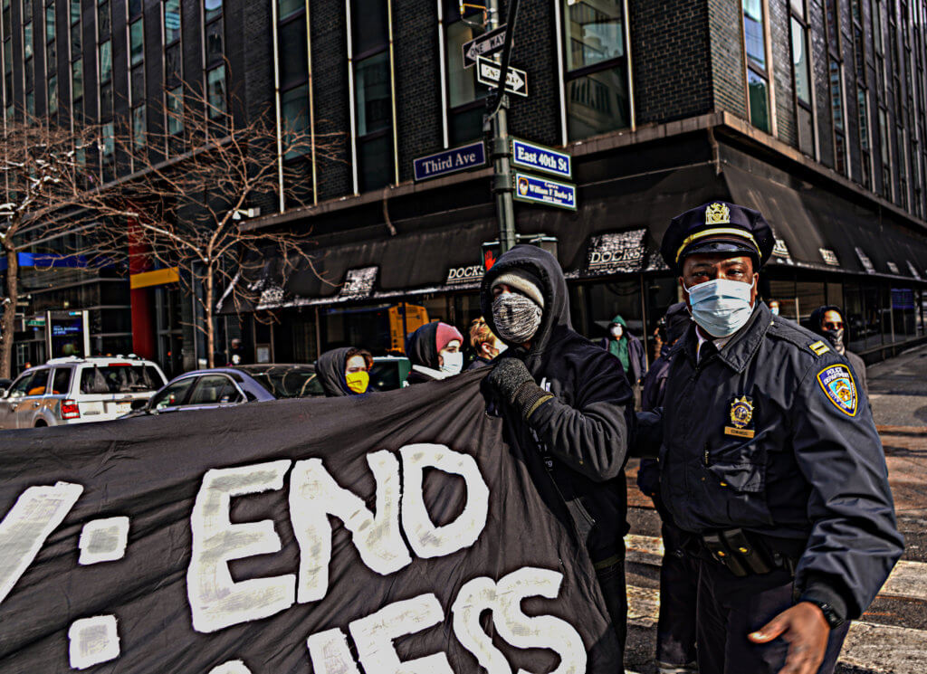 Protesters block Midtown traffic with makeshift house as they demand tax on richest New Yorkers 4