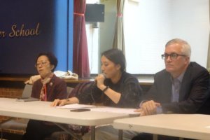 From left to right: Council Member Margaret Chin, Assemblywoman Yuh-Line Niou, State Senator Brian Kavanagh (photo by William Engel)