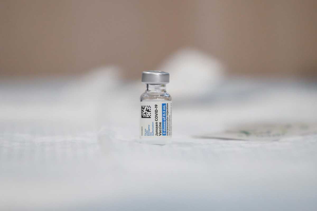 Johnson & Johnson COVID-19 vaccine is administered in Bay Shore, NY