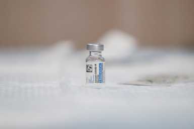 Johnson & Johnson COVID-19 vaccine is administered in Bay Shore, NY