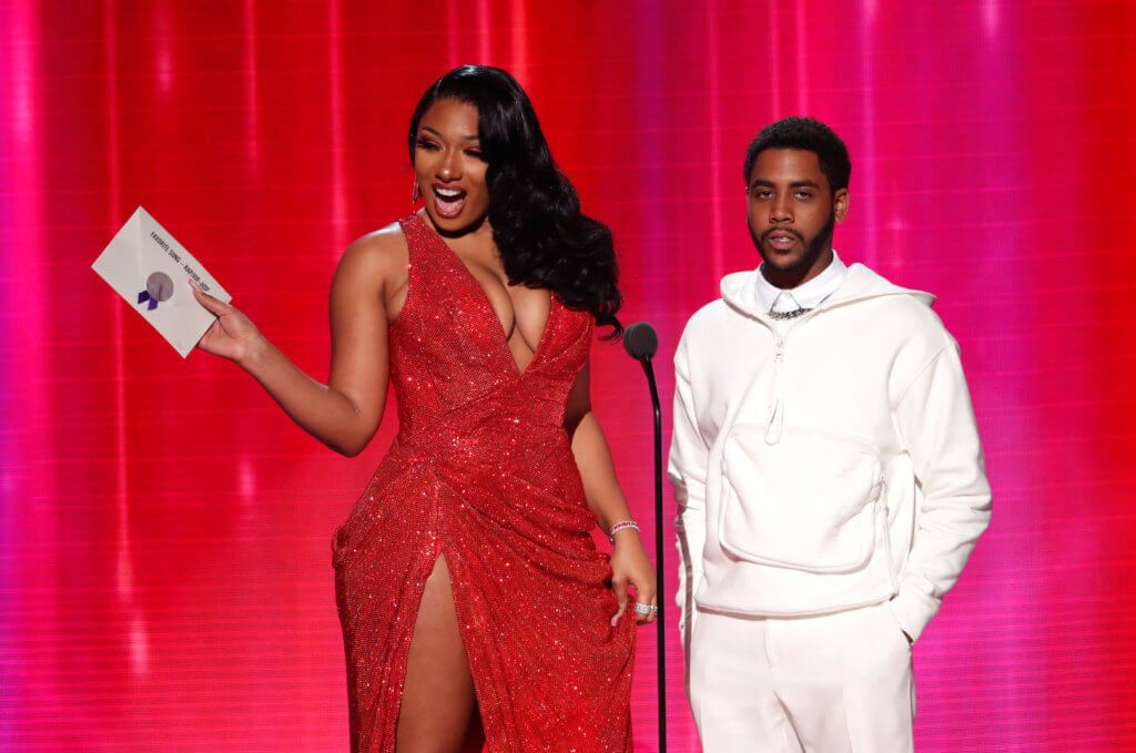 FILE PHOTO: Megan Thee Stallion and Jharrel Jerome at an award show in 2019