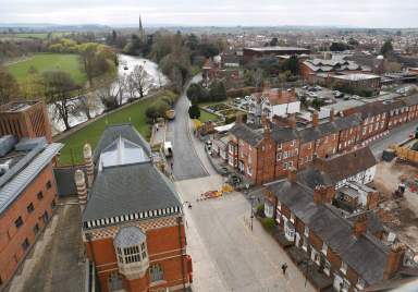 FILE PHOTO: A general view is seen from the tower at the Royal Shakespeare Company in Stratford-upon-Avon