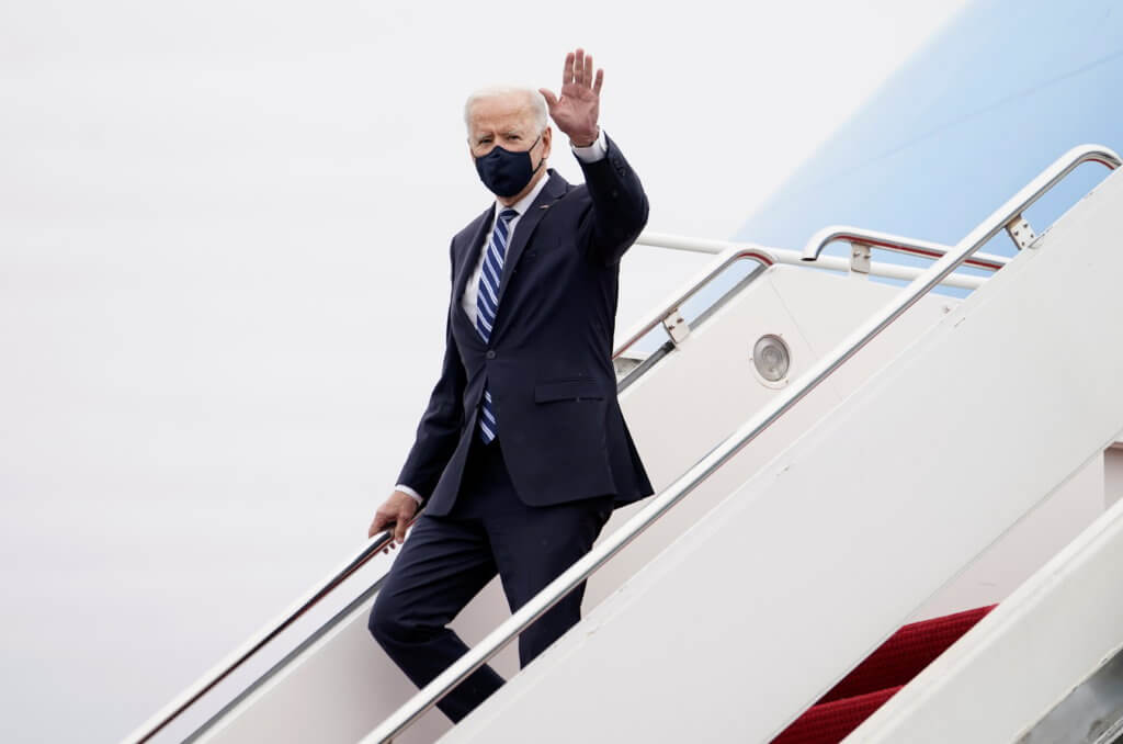 U.S. President Biden arrives to begin “Help is Here Tour” at Philadelphia International Airport in Philadelphia, Pennsylvania