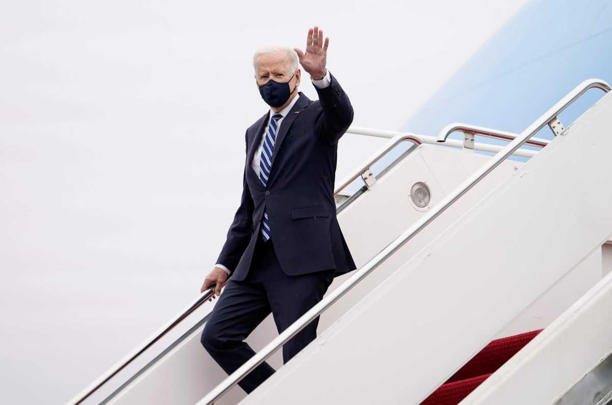 U.S. President Biden arrives to begin “Help is Here Tour” at Philadelphia International Airport in Philadelphia, Pennsylvania