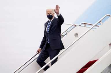 U.S. President Biden arrives to begin “Help is Here Tour” at Philadelphia International Airport in Philadelphia, Pennsylvania