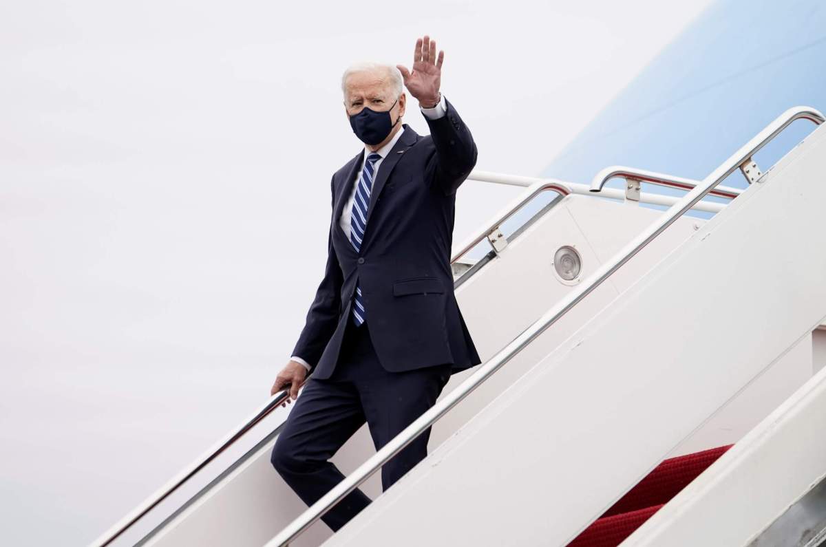 U.S. President Biden arrives to begin “Help is Here Tour” at Philadelphia International Airport in Philadelphia, Pennsylvania