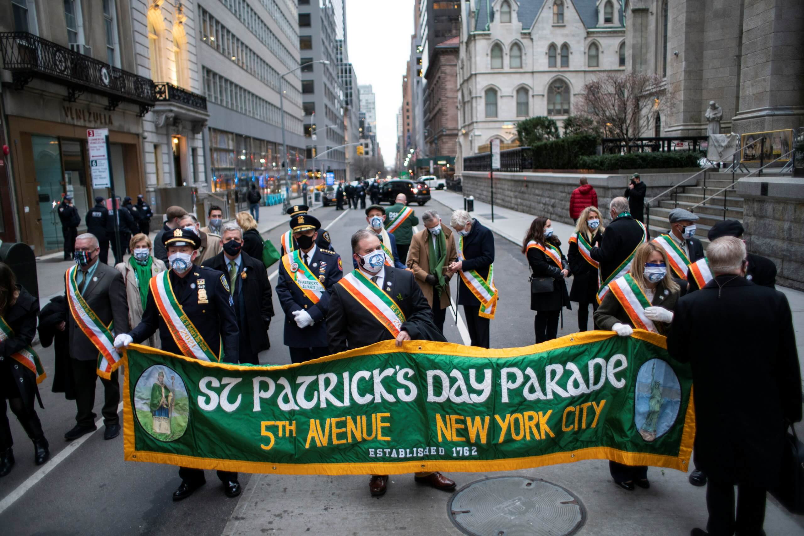 Subdued St. Patrick's Day Parade goes on during pandemic at crack of