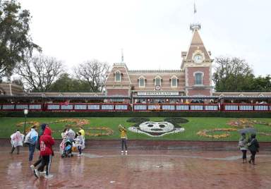FILE PHOTO: A general view of the entrance of Disneyland theme park in Anaheim