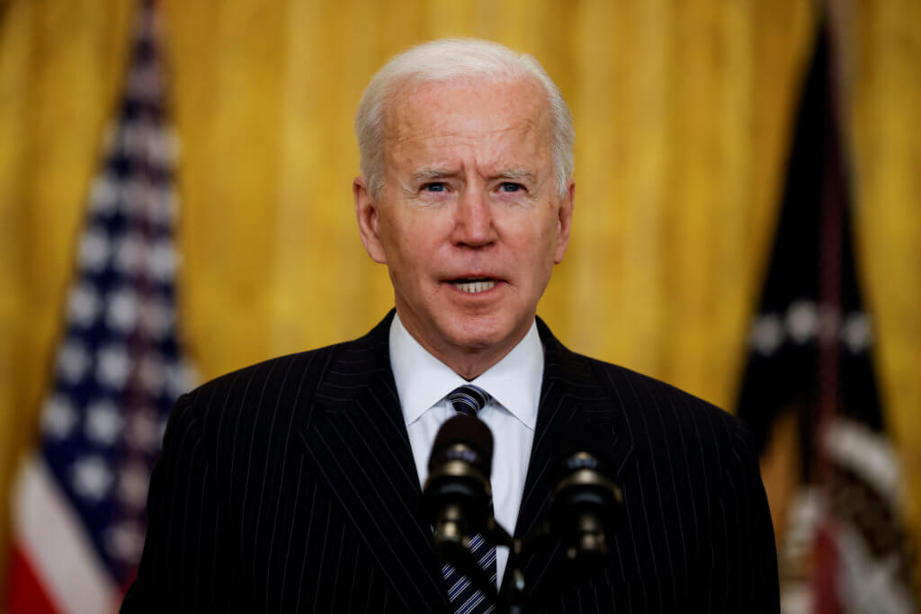 FILE PHOTO: U.S. President Biden delivers status update on coronavirus vaccinations at the White House in Washington